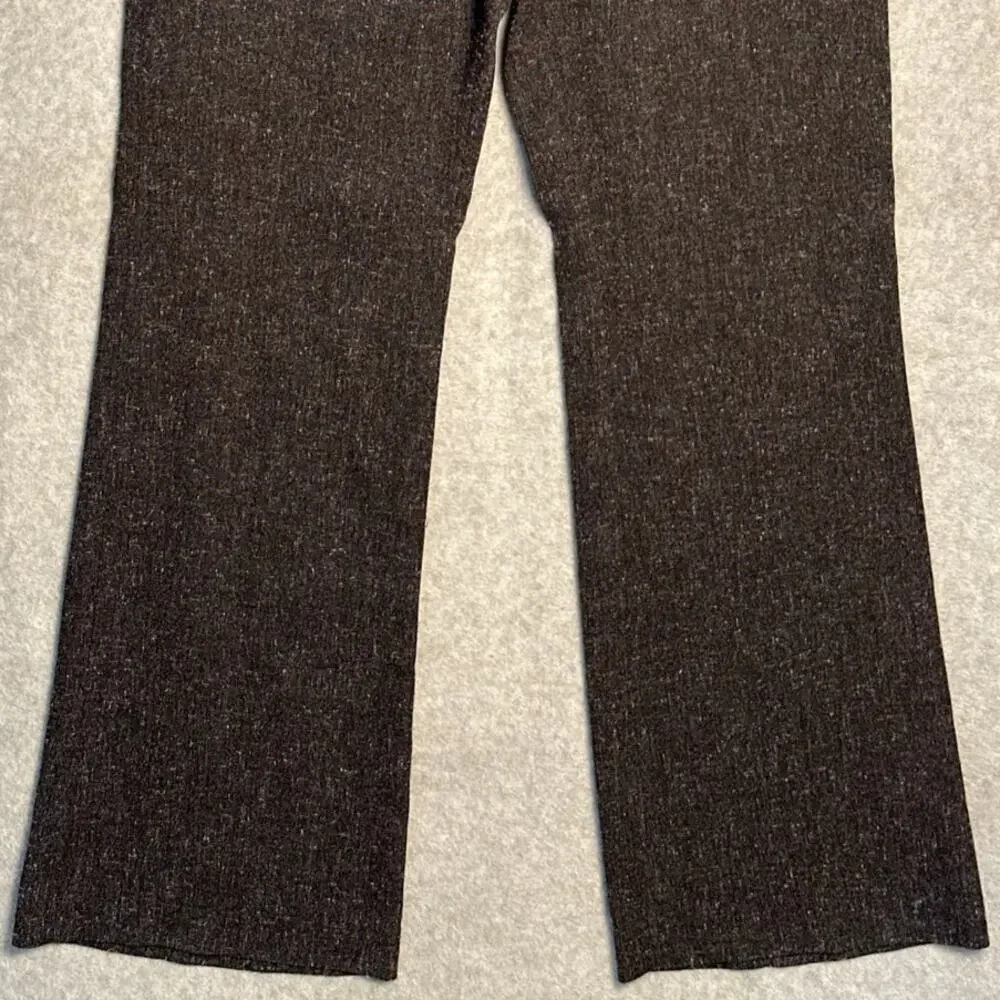 Laundry by Shelli‎ Segal Sz 8 Wide Leg Dark Gray Trouser Pants Slacks Heathered